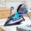 Sundu Steam Iron for Clothes with Rapid Heating Ceramic Coated Soleplate, 1500W with Precise Thermostat Dial, Self-Cleaning, Auto-Off, 15.21oz Water Tank for Home Clothes Ironing Use
