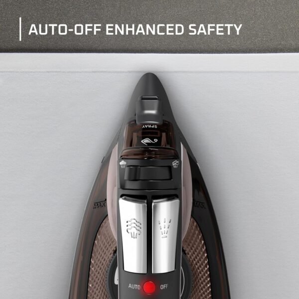 Rowenta Access Stainless Steel Soleplate Steam Iron with Retractable Cord Powerful Steam Diffusion, Auto-off and Anti-Drip, 1725 Watts, Black Clothes Iron