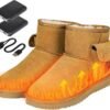 Heated Boots for Women & Men, Waterproof Winter Heated Shoes with 5000mAh Rechargeable Battery, 3-Level Warming, Electric Foot Warmer for Indoor & Outdoor Use, Heated Slippers for Woman