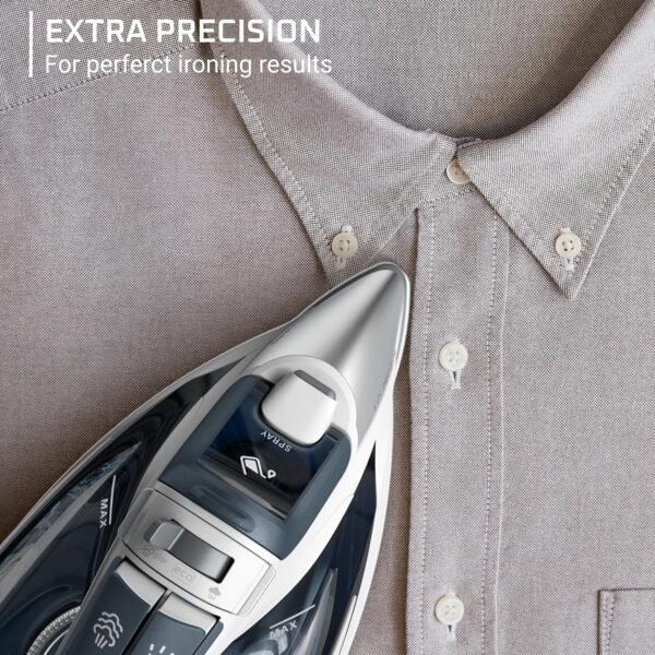 Rowenta Iron Steamer for Clothes, Focus Stainless Steel Soleplate, 400 Microsteam Holes, Powerful Steam Iron, Lightweight, Leakproof, 1725 Watts