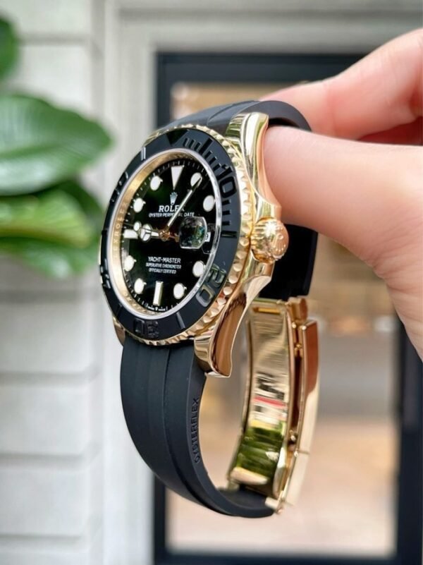 Rolex Yacht-Master 42 18K Yellow Gold Black Dial Mens Watch 226658-0001