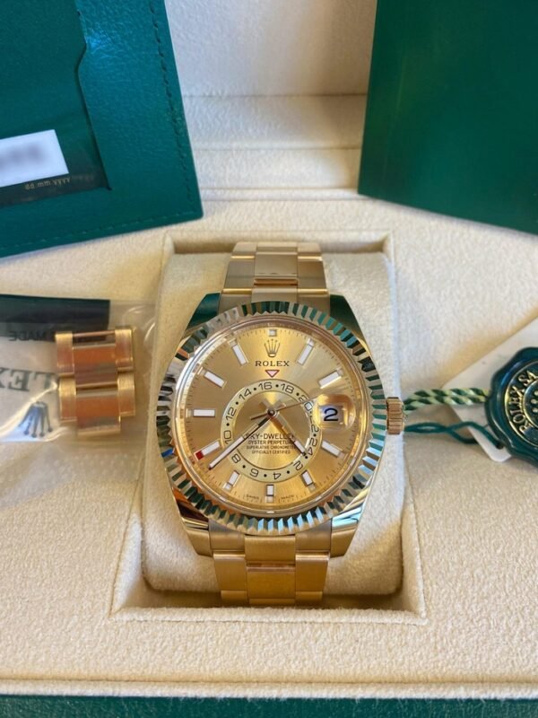 product-img-6863665f1ca3ce22f77a60e0 Rolex Sky-Dweller Champagne Dial Automatic Men Watch 42Mm