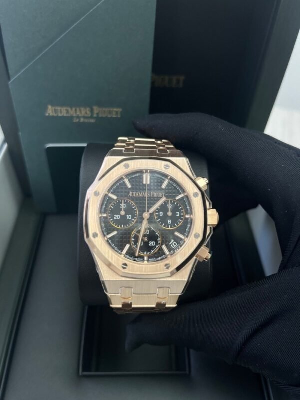 Audemars Piguet Royal Oak Chronograph 41Mm Rose Gold Bracelet Black Dial