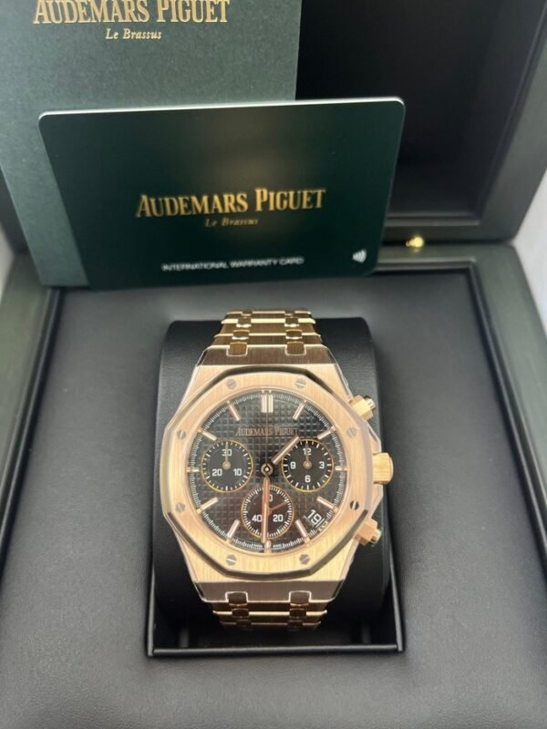Audemars Piguet Royal Oak Chronograph 41Mm Rose Gold Bracelet Black Dial