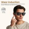 Bluetooth Audio Smart Glasses for Women Men,Polarized Bluetooth Sunglasses with Open Ear Speaker,Voice Control, Hands-Free Calls & Built-in Microphone for iPhone Android Music/Work