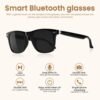 Bluetooth Audio Smart Glasses for Women Men,Polarized Bluetooth Sunglasses with Open Ear Speaker,Voice Control, Hands-Free Calls & Built-in Microphone for iPhone Android Music/Work
