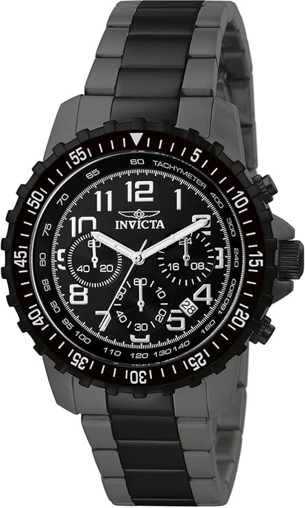 Invicta Men's Invicta II Chronograph Black Dial Two-Tone Stainless Steel Watch