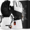 Heated Gloves for Men Women 7.4V Battery 22.2Wh Rechargeable Touchscreen Waterproof Electric Heated Gloves for Winter Outdoor Work Skiing Hiking Camping Ice Hockey