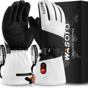 Heated Gloves for Men Women 7.4V Battery 22.2Wh Rechargeable Touchscreen Waterproof Electric Heated Gloves for Winter Outdoor Work Skiing Hiking Camping Ice Hockey