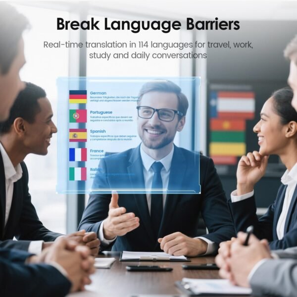 Gen3 Smart Translation Glasses – Bluetooth Glasses with Dual Temples (Bluetooth+Standard), Real-Time AI Interpreter, Touch Control, Voice Assistant – Lightweight for Travel, Work, Business