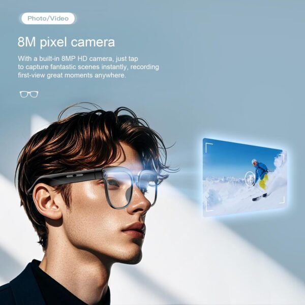 Smart Glasses with Camera,4K with Audio Bluetooth Camera Glasses for Men Women 8MP 32G HD Hidden Video Recording Support Live Feed,Ai Voice Control,150+ Language Translate, Chart GPT, WiFi