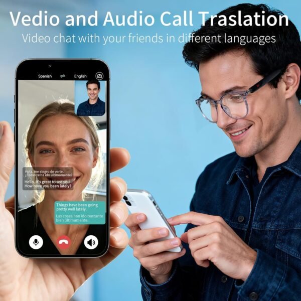 Ai Smart Glasses Bluetooth 5.4 with Translation for Men Women 160+Languages Color-Change Lens Chat GPT Assistant Free App Translator Glasses Meeting,Driver,Travel