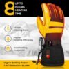 Heated Gloves for Men Women 7.4V Battery 22.2WH Electric Rechargeable Heated Ski Gloves Waterproof Durable Leather Work Gloves for Camping Hunting Fishing Snowboarding Hiking Raynaud
