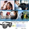 Smart Glasses for Men & Women,Bluetooth Glasses with Open Ear Sound Mic & Speakers, Intelligent Touch,Magnetic Charging,Indoor/Outdoor UV Protection and Voice Assistant (Black Lens)