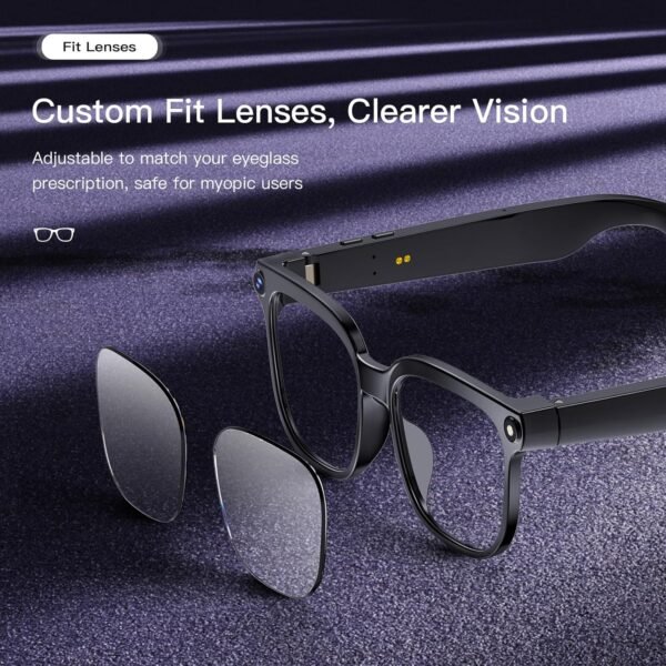 Smart Glasses with Camera,4K with Audio Bluetooth Camera Glasses for Men Women 8MP 32G HD Hidden Video Recording Support Live Feed,Ai Voice Control,150+ Language Translate, Chart GPT, WiFi