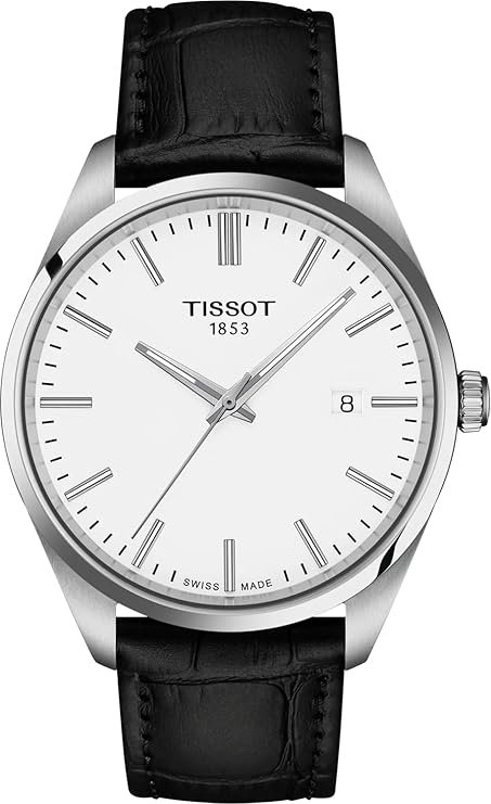 61VOL+ujPOL._AC_SY741_ Tissot PR 100 Quartz 40mm, Swiss Quartz Watch for Men, Stainless Steel Case, Black Leather Strap