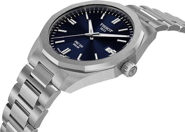 81a+0wXz0KL._AC_SX679_ Tissot PRC 100 Solar, Blue Dial, 39mm Watch for Men, Silver Stainless Steel Bracelet, Solar Quartz Movement