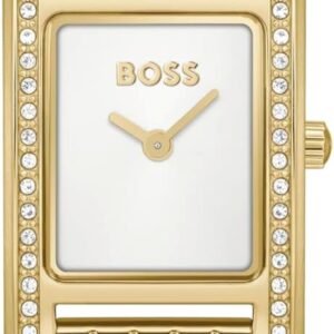BOSS Women's Lucy Precious Watch, Black Leather Strap 3B Modern, Stylish Timepiece