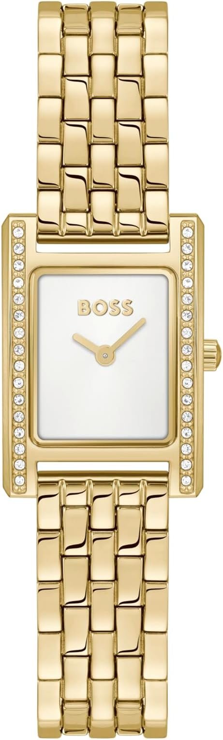 BOSS Women's Lucy Precious Watch, Black Leather Strap 3B Modern, Stylish Timepiece