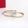 61GZSUAG+AL._AC_SY675_ Solid 14K White Gold/Yellow Gold (3CT Center Stone) Moissanite Bridal Ring Set, Real Gold Moissanite | Wedding Anniversary Ring Set