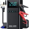 10-in-1 Portable Car Battery Jump Starter with Air Compressor, 6000A 160PSI Portable Car Jumper Starter (All Gas 12L Diesel), 12V Jump Box Car Battery Jump Starter with Jumper Cables, Lights