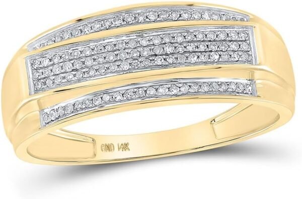 61cwPOhNA7L._AC_SY625_ Jewels By Lux 10K Yellow Gold His Hers Round Dia. Cluster Matching Wedding Set 3/4 Cttw, Womens Size 5-9, Mens Size 8-12