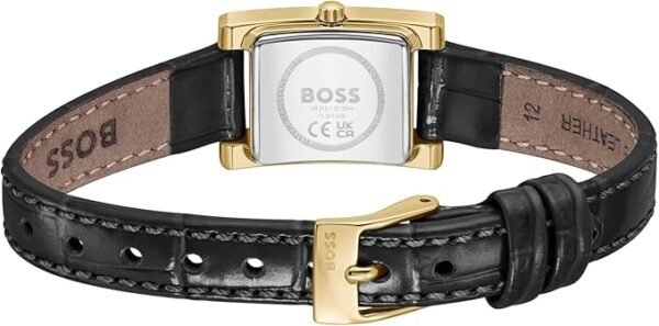 BOSS Women's Lucy Precious Watch, Black Leather Strap 3B Modern, Stylish Timepiece