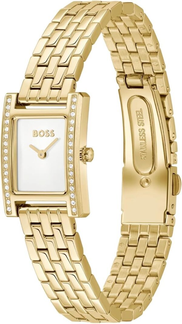 BOSS Women's Lucy Precious Watch, Black Leather Strap 3B Modern, Stylish Timepiece