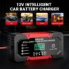 Battery Charger 10A 12V Fully Automatic Smart Car Battery Charger with LCD Display & Temperature Compensation for Car Motorcycle Vans
