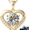 716fQ1gf2rL._AC_SX569_ Gold Moissanite Necklace for Women – 2- 3 Carat Moissanite Pendant Necklace - Expensive Jewelry Gift for Anniversary Birthday - Jewelry for Wife from Husband