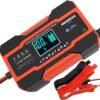 NC201 10-Amp Battery Charger, Smart Trickle Charger 12V 24V Car Battery Charger Fully Automatic Maintainer Desulfator w/Temp Compensation for Car Truck Lawn Mower Boat Marine Batteries