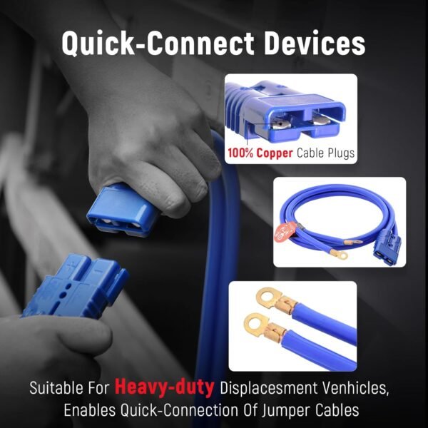 umper Cables,1 Gauge 30 Feet 800A Booster Cables with UL-Listed Clamps, Heavy Duty Automotive Quick Connect Booster Cables for Car, SUV and Trucks with Carry Bag