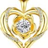 718roRckAxL._AC_SY695_ Rose Flower Heart Moissanite Necklaces for Wife, S925 Silver Pendant for Women, 18K Gold Plated Jewelry for Her Girlfriend Mom for Anniversary Birthday