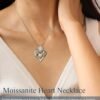 71B8gOE17+L._AC_SY695_ Silver Moissanite Necklaces for Women, Anniversary Birthday Gifts for Wife Mom Her, Christmas Jewelry Gifts for Her, Moissanite Heart Pendant, Sunflower Heart Necklace