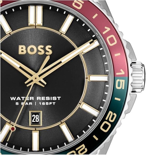 BOSS Runner Men's 3H Quartz Watch, Stainless Steel, 5ATM/50m Water Resistant - Sporty and On-Trend Timepiece