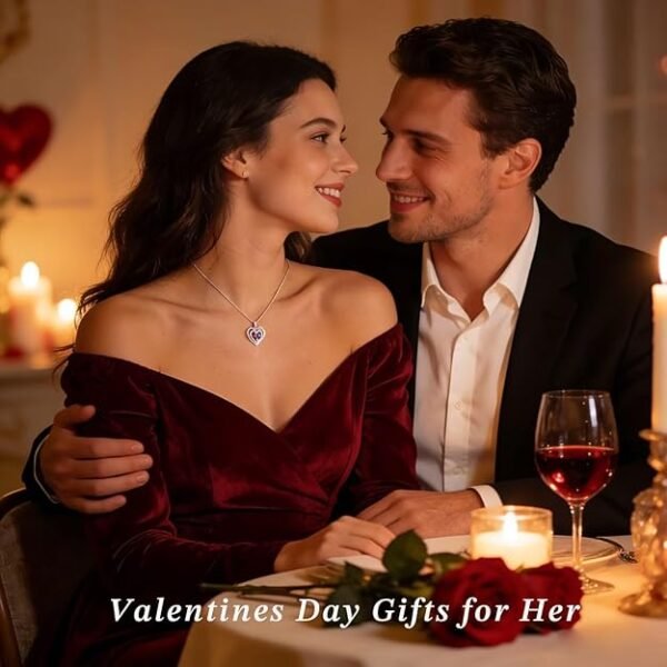 Valentines Day Gifts for Her Wife - 925 Sterling Silver Double Birthstone Necklace, Anniversary Birthday Gifts for Women, Jewelry Gift for Wife Girlfriend Mom Her