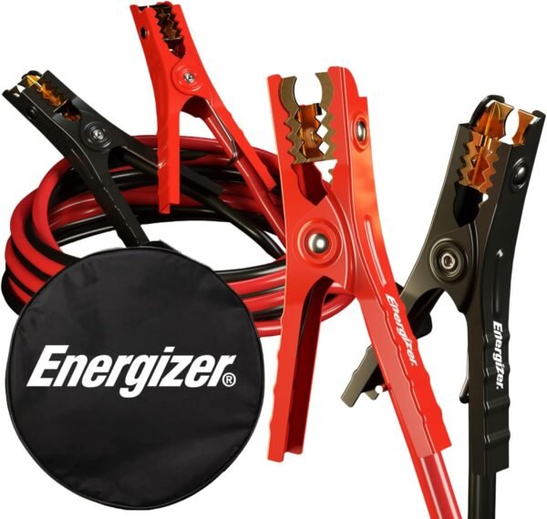 Energizer Heavy Duty Jumper Cables for Car Battery, Automotive Booster Cables for Jump Starting Dead or Weak Batteries with Carrying Bag Included (20-Feet (2-Gauge))