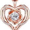 71PperOFGGL._AC_SY695_ Rose Flower Heart Moissanite Necklaces for Wife, S925 Silver Pendant for Women, 18K Gold Plated Jewelry for Her Girlfriend Mom for Anniversary Birthday