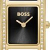 BOSS Women's Lucy Precious Watch, Black Leather Strap 3B Modern, Stylish Timepiece