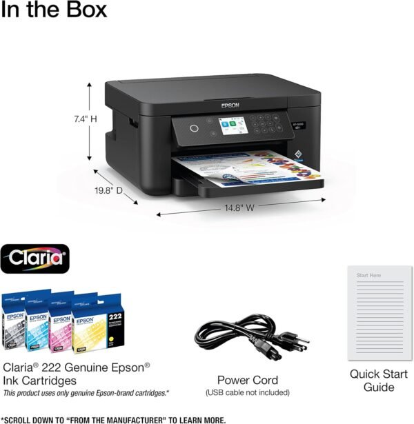 71W+XPLkpUL._AC_SL1500_ Epson Expression Home XP-5200 Wireless Color All-in-One Printer with Scan Copy, Automatic 2-Sided Printing, Borderless Photos, 150-Sheet Paper Tray and 2.4" Colorfull Display - Black