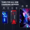 Car Battery Jump Starter 5000A Jump Box (All Gas/10L Diesel) Portable Car Jump Starter Battery Pack, 12V Jumper Starter Portable 3" LCD Display/Power Bank/Dual Output/LED Light DC
