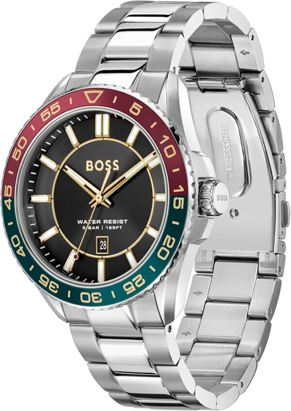BOSS Runner Men's 3H Quartz Watch, Stainless Steel, 5ATM/50m Water Resistant - Sporty and On-Trend Timepiece