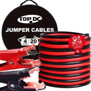4 Gauge 20 Feet Jumper Cables for Car, SUV and Trucks Battery, Heavy Duty Automotive Booster Cables for Jump Starting Dead or Weak Batteries with Carry Bag