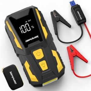 5000A Jump Starter, 74Wh Car Battery Jump Starter for Up to 10.0L Gas and 8.0L Diesel Engine, 12V Portable Jump Box Battery Pack with Display, LED Light, Jumper Cables, and Storage Case