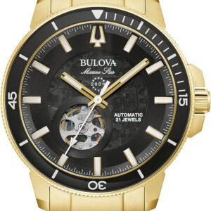 Bulova Men's Marine Star 'Series C' Automatic Stainless Steel 3-Hand Watch, Exhibition Case, Rotating Bezel