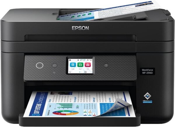 81FxNlcL57L._AC_SL1500_ Epson Workforce WF-2960 Wireless All-in-One Printer with Scan, Copy, Fax, Auto Document Feeder, Automatic 2-Sided Printing, 2.4" Touchscreen Display, 150-Sheet Paper Tray and Ethernet,Black