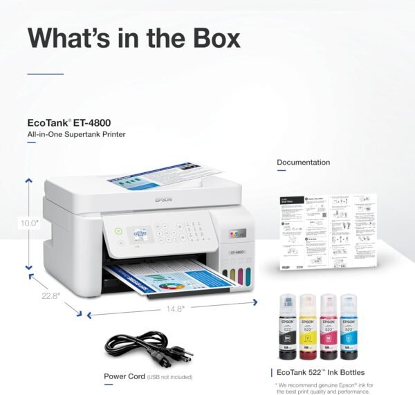 81P-JnxhYRL._AC_SL1500_ Epson EcoTank ET-4800 Wireless All-in-One Cartridge-Free Supertank Printer with Scanner, Copier, Fax, ADF and Ethernet – Ideal-for Your Home Office, White
