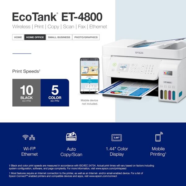 81TF-t7o-KL._AC_SL1500_ Epson EcoTank ET-4800 Wireless All-in-One Cartridge-Free Supertank Printer with Scanner, Copier, Fax, ADF and Ethernet – Ideal-for Your Home Office, White