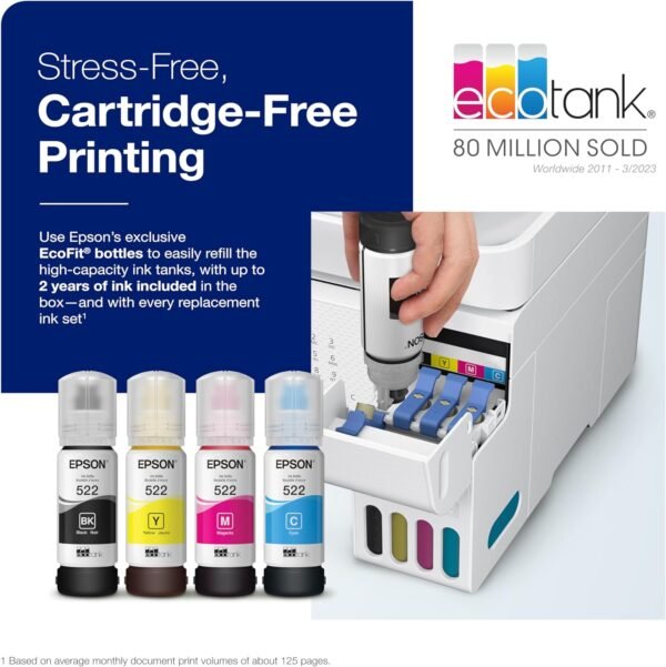 81ia7vvbBPL._AC_SL1500_ Epson EcoTank ET-4800 Wireless All-in-One Cartridge-Free Supertank Printer with Scanner, Copier, Fax, ADF and Ethernet – Ideal-for Your Home Office, White