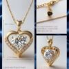 81q545y2IaL._AC_SX569_ Gold Moissanite Necklace for Women – 2- 3 Carat Moissanite Pendant Necklace - Expensive Jewelry Gift for Anniversary Birthday - Jewelry for Wife from Husband